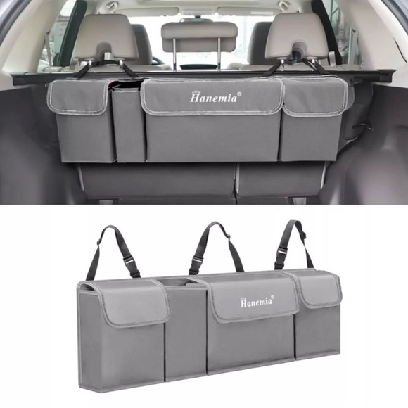Hanemia Car Trunk Organizer, Backseat Hanging Storage with 4 Large Pockets - Picture 4 of 8